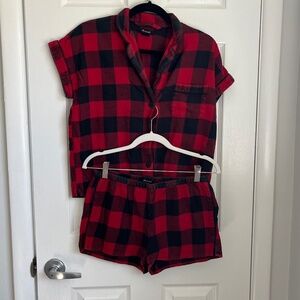 Madewell Buffalo Plaid Flannel PJ Shorts Set